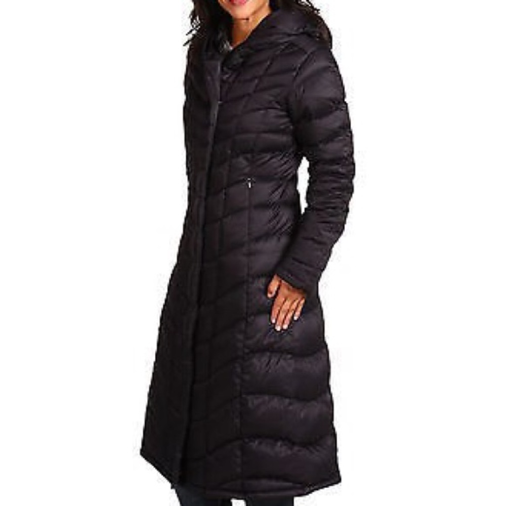Patagonia “Downtown Loft Parka” long puffer hood